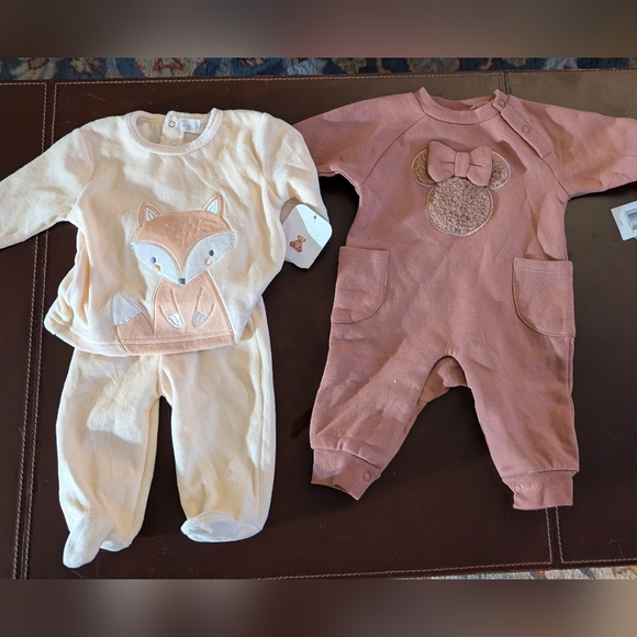 Rene Rofe Other - Adorable Baby Outfits with Fox and Minnie Mouse Designs, 0-3, New